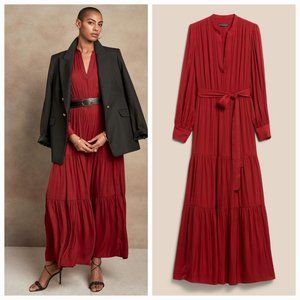 Banana Republic Tiered Red Maxi Dress